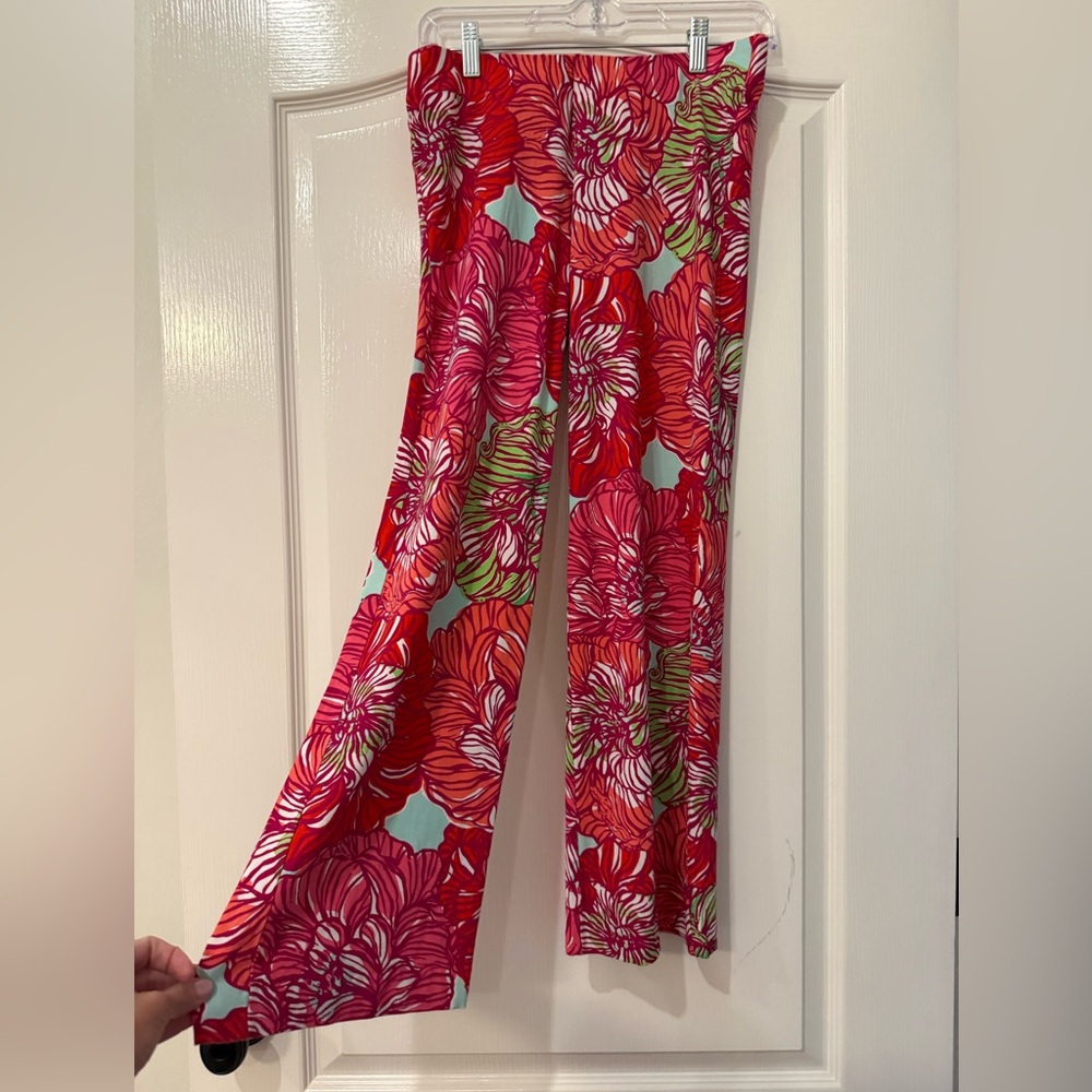 Lilly Pulitzer (Georgia May Palazzo Pant) Red/Pink/Green Floral Pants